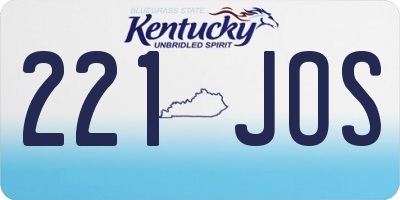KY license plate 221JOS