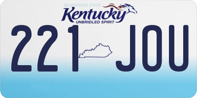 KY license plate 221JOU