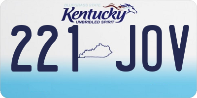 KY license plate 221JOV
