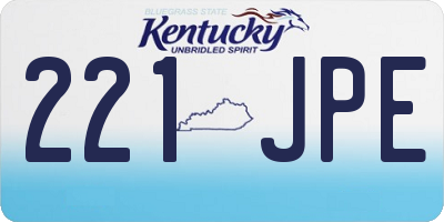 KY license plate 221JPE