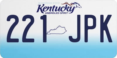 KY license plate 221JPK