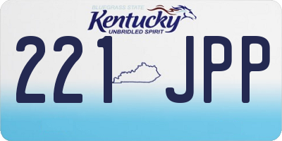 KY license plate 221JPP