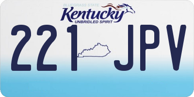 KY license plate 221JPV