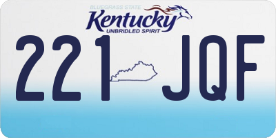 KY license plate 221JQF