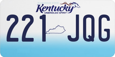 KY license plate 221JQG
