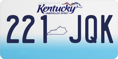 KY license plate 221JQK