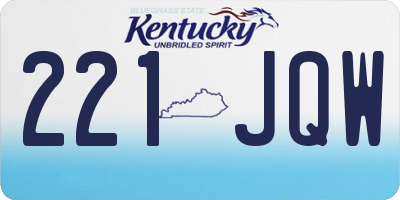 KY license plate 221JQW