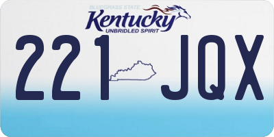 KY license plate 221JQX