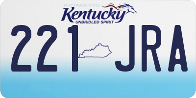 KY license plate 221JRA