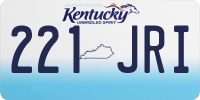 KY license plate 221JRI
