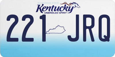KY license plate 221JRQ