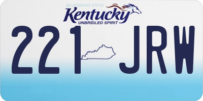 KY license plate 221JRW