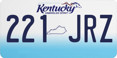 KY license plate 221JRZ