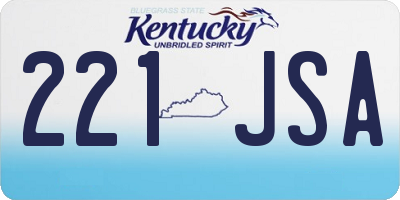 KY license plate 221JSA