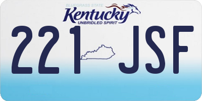 KY license plate 221JSF