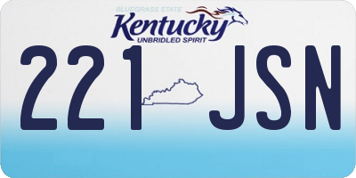 KY license plate 221JSN