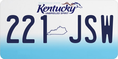 KY license plate 221JSW