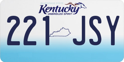 KY license plate 221JSY