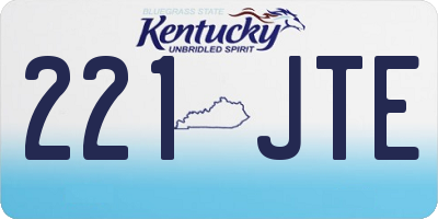 KY license plate 221JTE