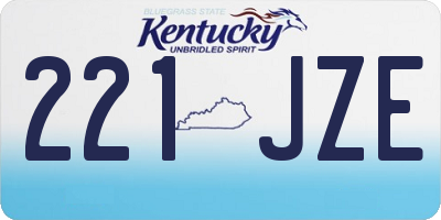 KY license plate 221JZE