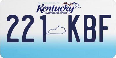 KY license plate 221KBF