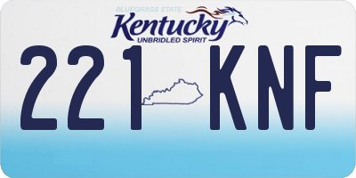 KY license plate 221KNF