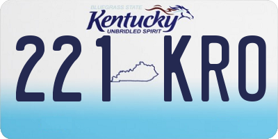 KY license plate 221KRO