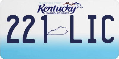 KY license plate 221LIC