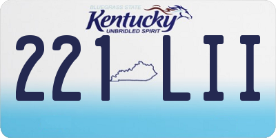 KY license plate 221LII