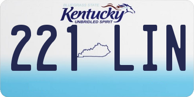 KY license plate 221LIN