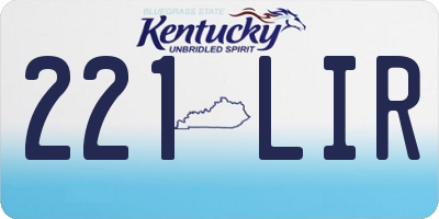 KY license plate 221LIR
