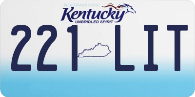 KY license plate 221LIT