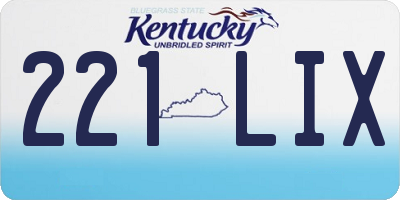 KY license plate 221LIX