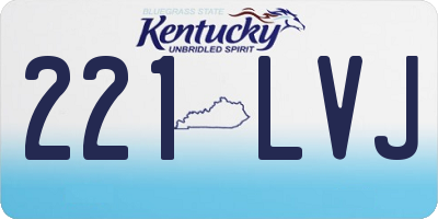 KY license plate 221LVJ
