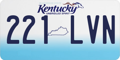 KY license plate 221LVN