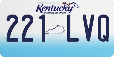 KY license plate 221LVQ