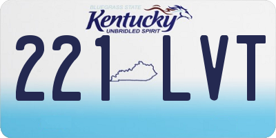 KY license plate 221LVT