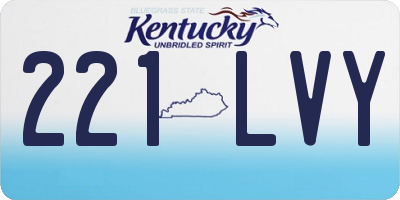KY license plate 221LVY