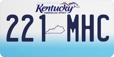 KY license plate 221MHC