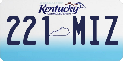 KY license plate 221MIZ