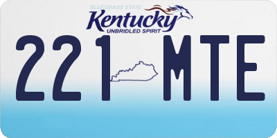 KY license plate 221MTE