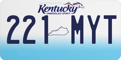KY license plate 221MYT