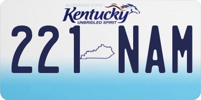 KY license plate 221NAM