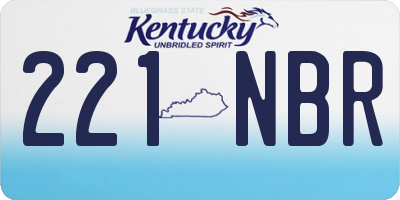KY license plate 221NBR