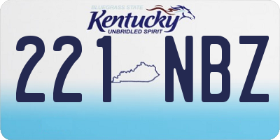 KY license plate 221NBZ