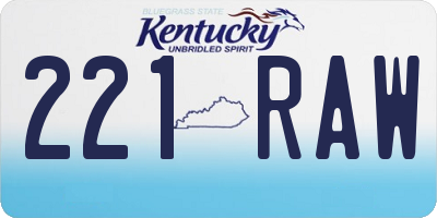 KY license plate 221RAW