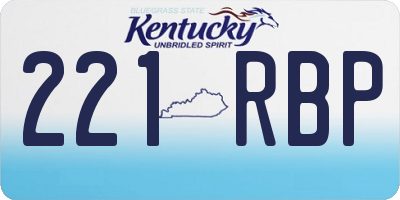 KY license plate 221RBP