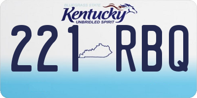 KY license plate 221RBQ