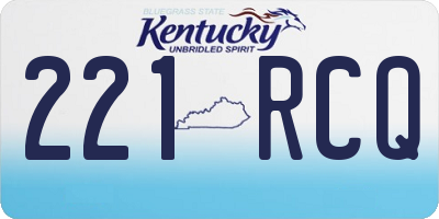 KY license plate 221RCQ