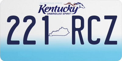 KY license plate 221RCZ